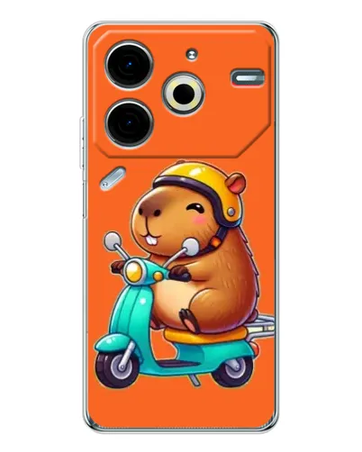Чохол для TECNO Pova 7 Pro з картинкою «Капібара на скутері» Чохол для TECNO Pova 7 Pro з картинкою «Капібара на скутері»