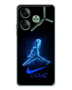 Чехол для TECNO Pova 7 Ultra с картинкой «Jordan Neon Blue»