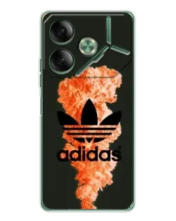 Чехол для TECNO Pova 7 Ultra с картинкой «Оранжевый дым Adidas»