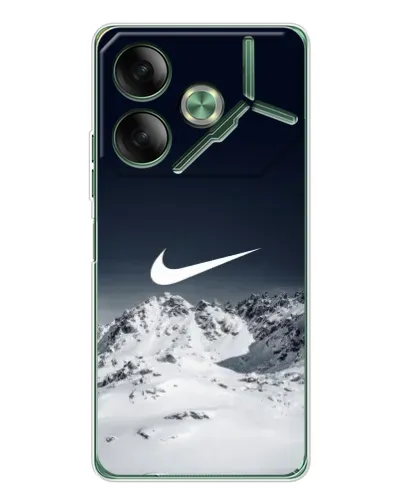 Чехол для TECNO Pova 7 Ultra с картинкой «Nike — зимние горы»
