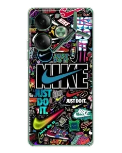 Чехол для TECNO Pova 7 Ultra с картинкой «Яркий коллаж Nike»