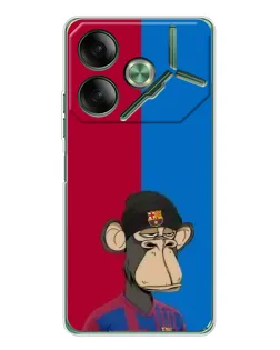 Чехол для TECNO Pova 7 Ultra с картинкой «Bored Ape — фанат Барсы» Чехол для TECNO Pova 7 Ultra с картинкой «Bored Ape — фанат Барсы»