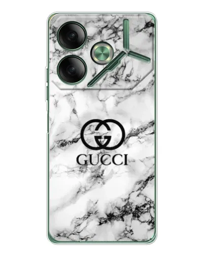 Чехол для TECNO Pova 7 Ultra с картинкой «Gucci — мраморный шик»