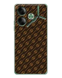 Чехол для TECNO Pova 7 Ultra с картинкой «Gucci — золотые диагонали»