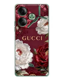 Чехол для TECNO Pova 7 Ultra с картинкой «Gucci — бордовые розы» Чехол для TECNO Pova 7 Ultra с картинкой «Gucci — бордовые розы»