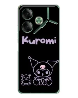 Чехол для TECNO Pova 7 Ultra с картинкой «Kuromi — черный минимализм» Чехол для TECNO Pova 7 Ultra с картинкой «Kuromi — черный минимализм»