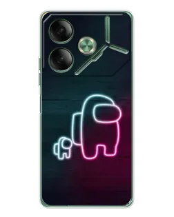 Чехол для TECNO Pova 7 Ultra с картинкой «Among Us неон-арт» Чехол для TECNO Pova 7 Ultra с картинкой «Among Us неон-арт»