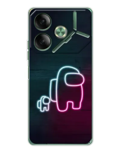 Чехол для TECNO Pova 7 Ultra с картинкой «Among Us неон-арт»