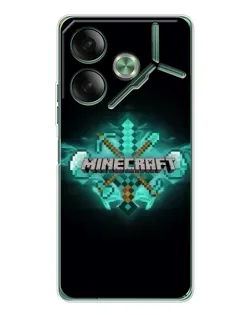 Чехол для TECNO Pova 7 Ultra с картинкой «Minecraft Diamond лого»