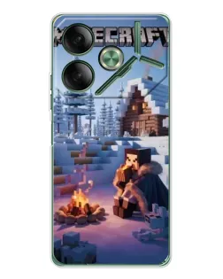 Чехол для TECNO Pova 7 Ultra с картинкой «Зимний Minecraft»
