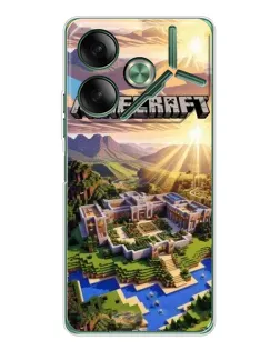 Чехол для TECNO Pova 7 Ultra с картинкой «Minecraft панорама»