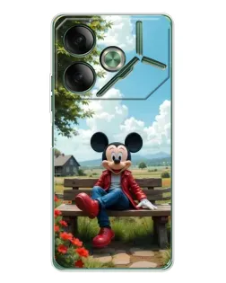 Чехол для TECNO Pova 7 Ultra с картинкой «Микки на скамейке»