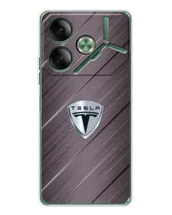 Чехол для TECNO Pova 7 Ultra с картинкой «Металлическая текстура Tesla» Чехол для TECNO Pova 7 Ultra с картинкой «Металлическая текстура Tesla»