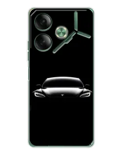Чехол для TECNO Pova 7 Ultra с картинкой «Фары Tesla Night» Чехол для TECNO Pova 7 Ultra с картинкой «Фары Tesla Night»