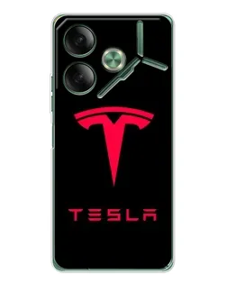 Чехол для TECNO Pova 7 Ultra с картинкой «Tesla Red Logo» Чехол для TECNO Pova 7 Ultra с картинкой «Tesla Red Logo»