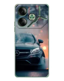 Чехол для TECNO Pova 7 Ultra с картинкой «Mercedes — ночной город»