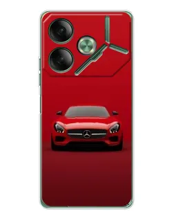 Чехол для TECNO Pova 7 Ultra с картинкой «Красный Mercedes AMG»