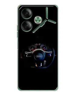 Чехол для TECNO Pova 7 Ultra с картинкой «Салон Audi — руль» Чехол для TECNO Pova 7 Ultra с картинкой «Салон Audi — руль»