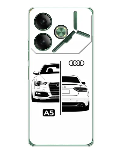 Чехол для TECNO Pova 7 Ultra с картинкой «Audi — контрастный дизайн»