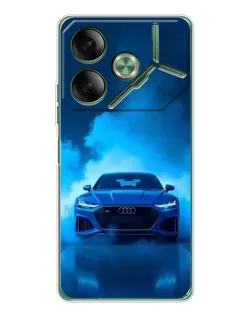 Чехол для TECNO Pova 7 Ultra с картинкой «Audi — голубая энергия» Чехол для TECNO Pova 7 Ultra с картинкой «Audi — голубая энергия»