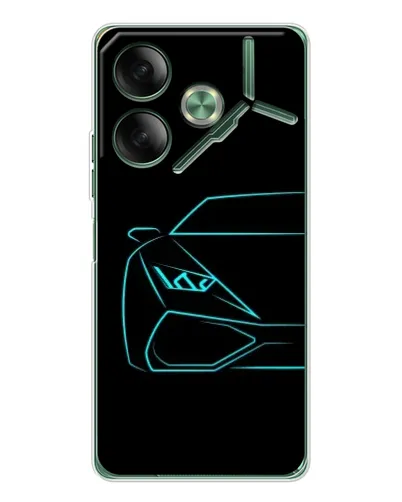 Чехол для TECNO Pova 7 Ultra с картинкой «Голубой силуэт Lamborghini» Чехол для TECNO Pova 7 Ultra с картинкой «Голубой силуэт Lamborghini»