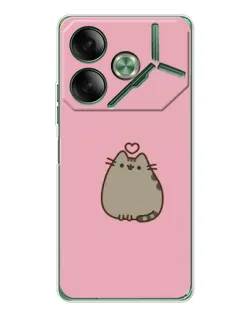 Чехол для TECNO Pova 7 Ultra с картинкой «Pusheen сердце» Чехол для TECNO Pova 7 Ultra с картинкой «Pusheen сердце»