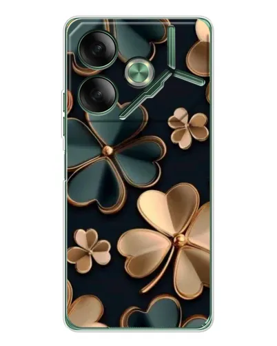 Чехол для TECNO Pova 7 Ultra с картинкой «Клевер в золоте»