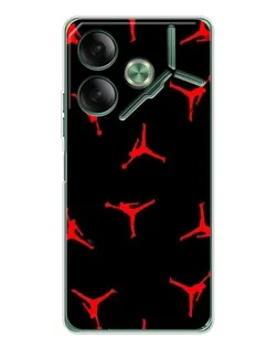 Чохол для TECNO Pova 7 з картинкою «Jordan Red Pattern» Чохол для TECNO Pova 7 з картинкою «Jordan Red Pattern»