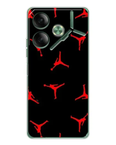 Чехол для TECNO Pova 7 с картинкой «Jordan Red Pattern»