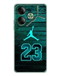 Чехол для TECNO Pova 7 с картинкой «Jordan Cyan 23»