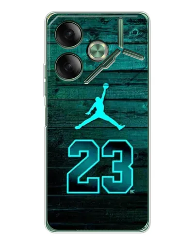 Чехол для TECNO Pova 7 с картинкой «Jordan Cyan 23»