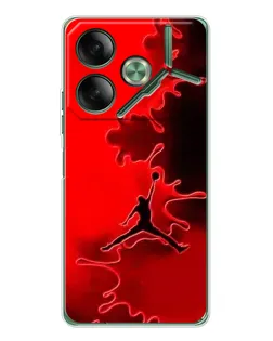 Чехол для TECNO Pova 7 с картинкой «Jordan Red Smoke»