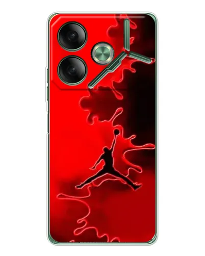 Чехол для TECNO Pova 7 с картинкой «Jordan Red Smoke»