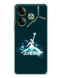 Чехол для TECNO Pova 7 с картинкой «Jordan Blue Fire»