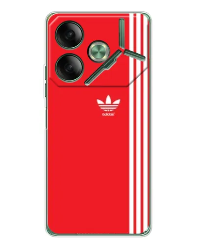 Чехол для TECNO Pova 7 с картинкой «Красный минимализм Adidas»