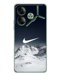Чехол для TECNO Pova 7 с картинкой «Nike — зимние горы» Чехол для TECNO Pova 7 с картинкой «Nike — зимние горы»