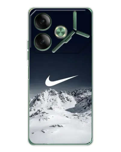 Чехол для TECNO Pova 7 с картинкой «Nike — зимние горы» Чехол для TECNO Pova 7 с картинкой «Nike — зимние горы»