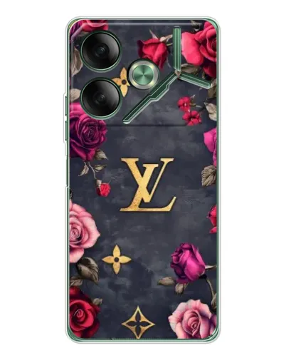 Чехол для TECNO Pova 7 с картинкой «Цветочный Louis Vuitton»
