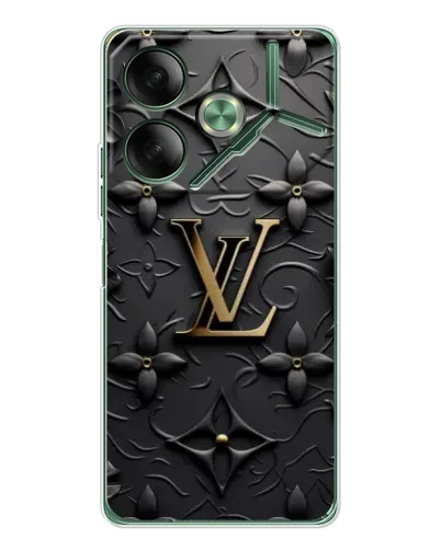 Чехол для TECNO Pova 7 с картинкой «Кожаная текстура LV»