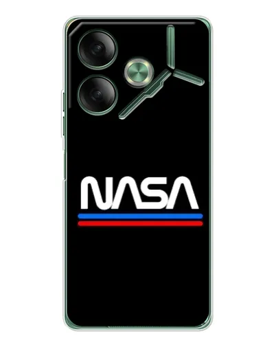 Чехол для TECNO Pova 7 с картинкой «NASA — классика Red Blue» Чехол для TECNO Pova 7 с картинкой «NASA — классика Red Blue»