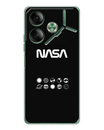 Чехол для TECNO Pova 7 с картинкой «NASA — технический принт» Чехол для TECNO Pova 7 с картинкой «NASA — технический принт»