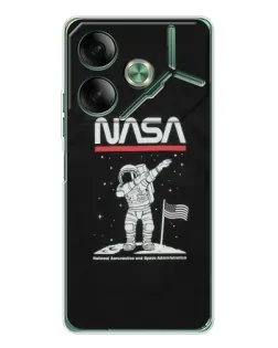Чехол для TECNO Pova 7 с картинкой «NASA — шагаем по Луне» Чехол для TECNO Pova 7 с картинкой «NASA — шагаем по Луне»