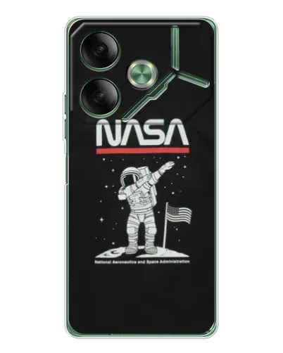 Чехол для TECNO Pova 7 с картинкой «NASA — шагаем по Луне» Чехол для TECNO Pova 7 с картинкой «NASA — шагаем по Луне»