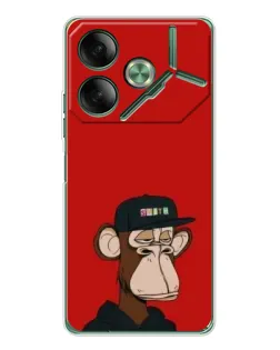 Чохол для TECNO Pova 7 з картинкою «Bored Ape — червоний фон» Чохол для TECNO Pova 7 з картинкою «Bored Ape — червоний фон»