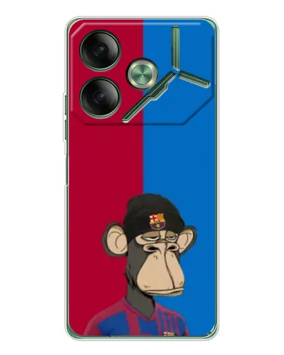 Чехол для TECNO Pova 7 с картинкой «Bored Ape — фанат Барсы»