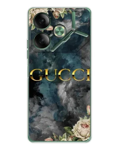 Чехол для TECNO Pova 7 с картинкой «Абстрактные цветы Gucci» Чехол для TECNO Pova 7 с картинкой «Абстрактные цветы Gucci»