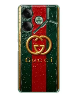 Чохол для TECNO Pova 7 з картинкою «Gucci — фірмова смуга та золото» Чохол для TECNO Pova 7 з картинкою «Gucci — фірмова смуга та золото»