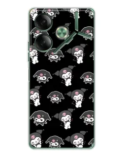 Чохол для TECNO Pova 7 з картинкою «Чорний паттерн Kuromi»