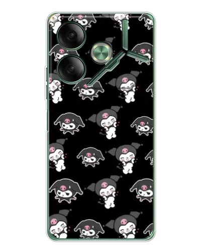 Чохол для TECNO Pova 7 з картинкою «Чорний паттерн Kuromi»