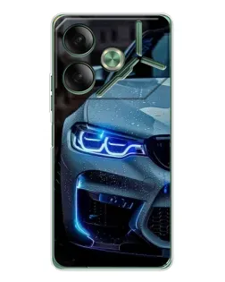 Чохол для TECNO Pova 7 з картинкою «Погляд BMW з синіми фарами»